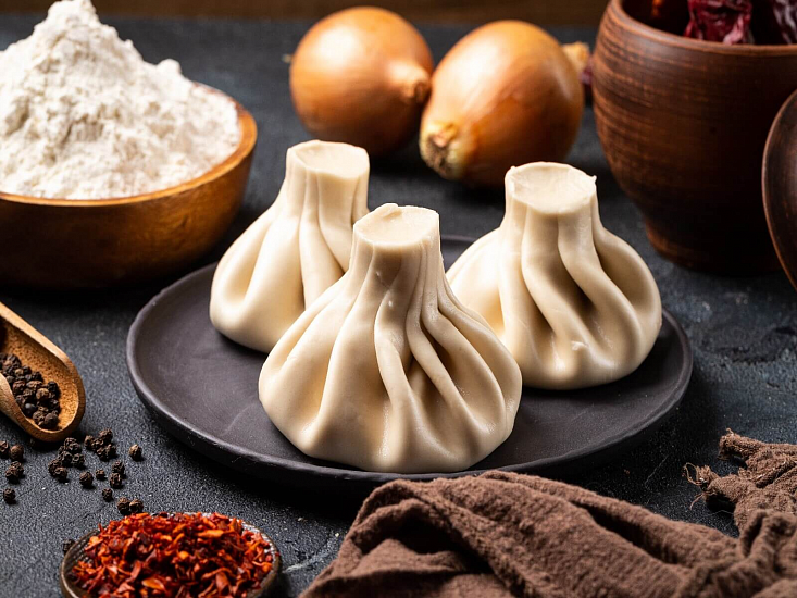 Хинкали с говядиной и свининой 3шт